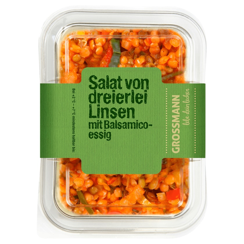 Grossmann Salat von dreierlei Linsen mit Balsamico-Essig 200g